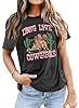 tiorhooe Cowgirl T Shirts for Women UK Bull Skull Tee Shirts Ladies Casual Howdy Short Sleeve (DarkGrey2,L) #1