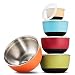 Multicolor Stainless Steel Mixing Bowls - Premium 5 Piece Set With Sealed lids, Nesting Storage Bowls, Plastic Exterior, Non-Skid Bottom for Easy Mixing and Prepping, Includes ¾, 1 ½, 2 ⅖, 3, and 5 Qt