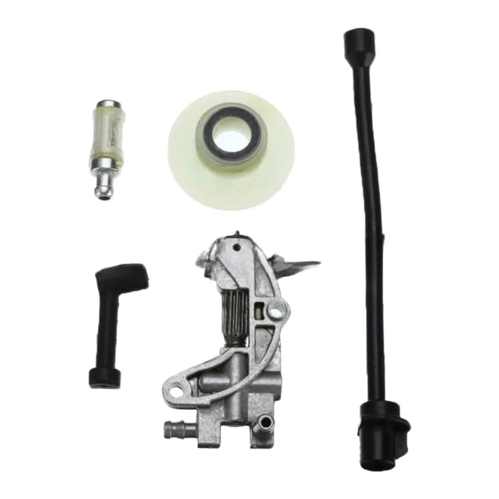Łańcuch silnika Do 4500 5200 5800 45CC 52CC 58CC Zestaw pompy olejowej z filtrem oleju | Zamienna piła łańcuchowa z przekładnią ślimakową pompy olejowej