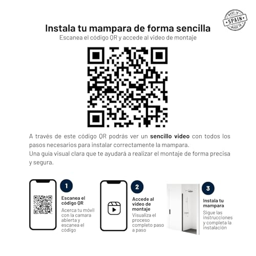 Mampara de ducha abatible adaptable para solucionar desniveles en la pared 3