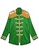 Moggemol Men's Halloween SGT Sergeant Pepper Costume Budget Jacket Cosplay Rock Band 60s Hippy Satin Coat Green Large