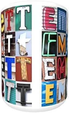 EMMETT Coffee Mug / Cup - using photos of sign letters - personalized