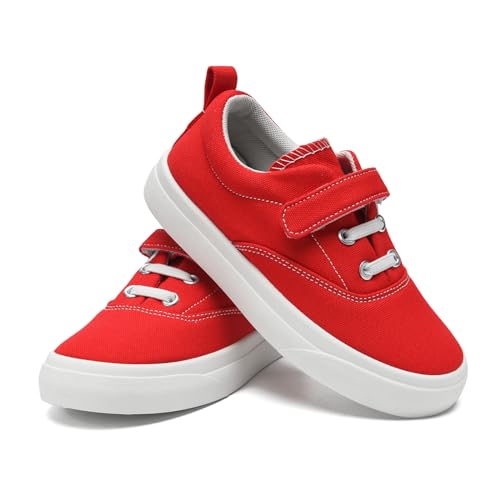 rosyclo Canvas Sneakers for Boys and Girls, Toddler Kids Walking Shoes Lightweight Breathable Non-Slip Soft Adjustable Strap Baby Boy Girl Outdoor Casual Tennis Shoe for Little Big Kid3