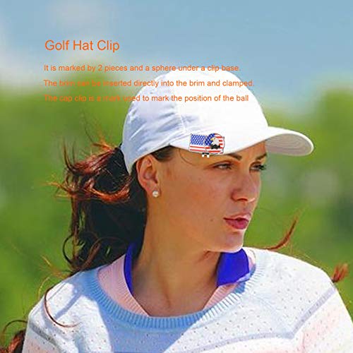 HOW TRUE 2 Pack Golf Ball Marker with Magnet Hat Clip Set, USA Flag Ball Markers for Women Men Premium Gifts - Thumbnail 3