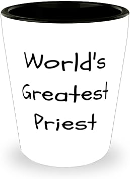 New Priest Shot Glass, Worlds Greatest Priest, For Friends, Present From Boss, Ceramic Cup For Priest
