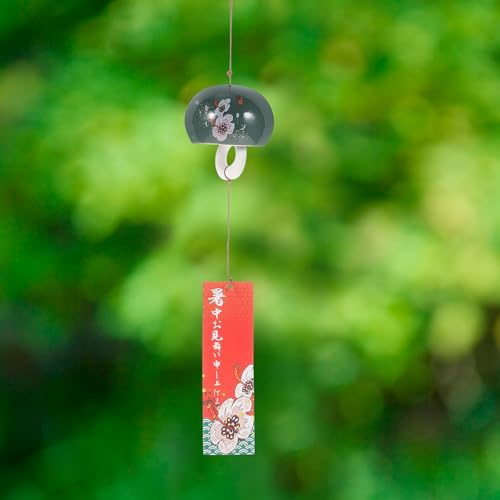 Carillón de viento japonés de cerámica verde para decoración exterior 7
