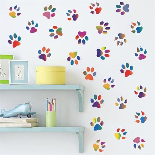 36 Pegatinas de Huellas de Perro Coloridas para Pared miniatura 4
