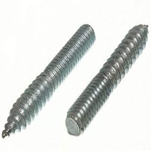 Merriway BH06761 (10 Pcs) Steel Dowel Screws Wood to Metal BZP M6 x 50 mm x 12 - Pack of 10 Pieces