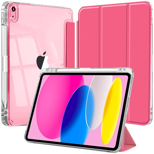 EspZanthic Coque pour iPad (A16) 11ème/10ème Génération (2025/2022) avec Porte-Stylet et Bumper TPU Souple, Étui Housse Arrière Transparent Fin Support...