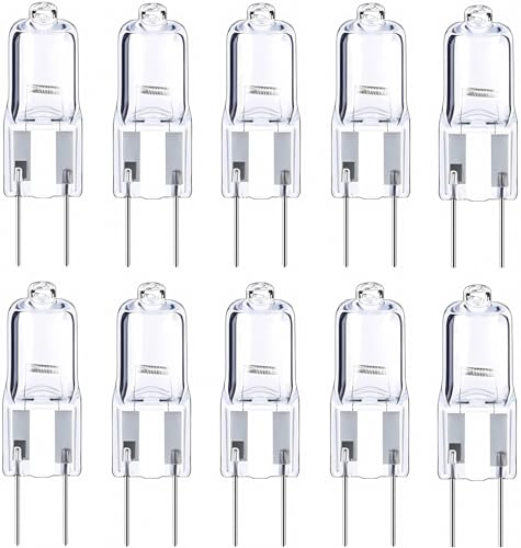 OakGlow G6.35 Ampoule halogène 12V 20W/35W/50W - Lustre en cristal, projecteur, éclairage encastré - JC Lampe basse tension avec filament axial (paquet de 10) 12V 20W