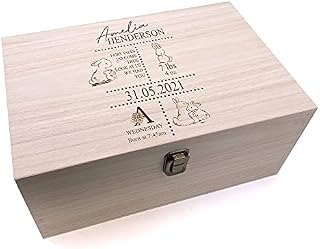 ukgiftstoreonline Personalised Baby Rabbit Memories Keepsake Box
