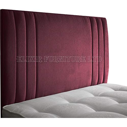 Elixir Furniture Divan Bed Rio Headboard Quality Chenille Fabric Elegant Bright Bedroom Decor (Plum, King Size 5 FEET, Height 36 INCHES) — image 1