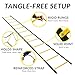 SOFTSOUL Tangle Free Agility Ladder (2 Pack), 12 Fixed Rungs, Heavy Duty Speed & Footwork Training Ladders for Football Soccer Basketball Drills, Portable Exercise Ladder Set for Kids, Youth & Adults