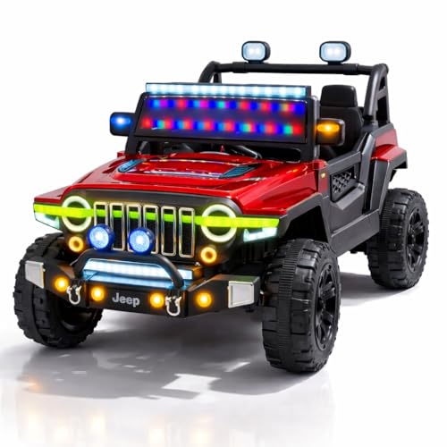 Image of Kawaii Kids 12V 4x4 Battery Operated Ride-On SUV for Kids with Parent Remote Control, Bluetooth, LED Lights, Corrosion-Resistant Paint, Big Size Electric Car for Boys & Girls Age 2-8 Years