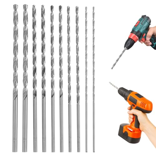 Lot de 10 Forets Hélicoïdaux HSS - Longueur 150 mm - Forets en Acier Inoxydable pour Bois - Diamètres 2 mm, 3 mm, 3,5 mm, 4 mm, 5 mm - Idéal pour les...