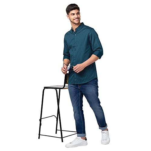 Image of Spykar Men's Slim Fit N /A Full Sleeve Printed Casual Shirts