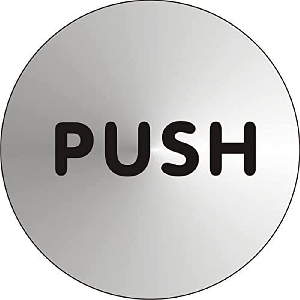 Sign Push Adhesive Stainless Steel