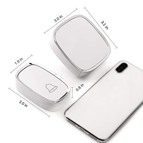 Autens Wireless Doorbell, Waterproof Door Bell Chime Kit Battery Operated 36 Melodies 4 Level Volume 1000 Ft Long Range Led Indicator For Home Classroom Office (2 Receiver,1 Transmiter) #TOP6