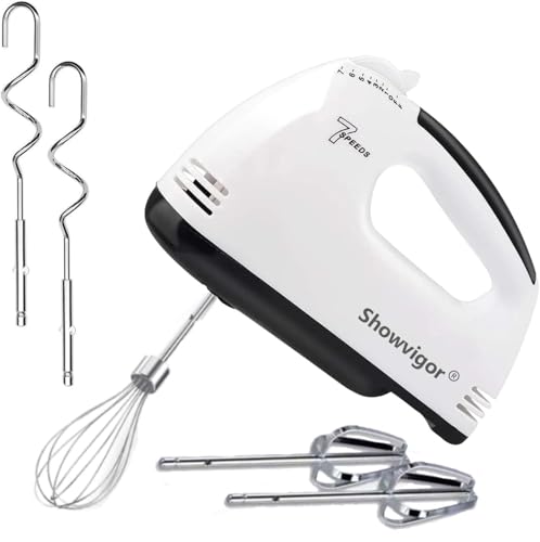 Hand Mixer Electric 7-Speed Mixers for Baking, Stainless Steel Electric Hand Whisk, Electric Whisk Hand Mixer, Portable Handheld Cake Mixer for Cooking & Baking