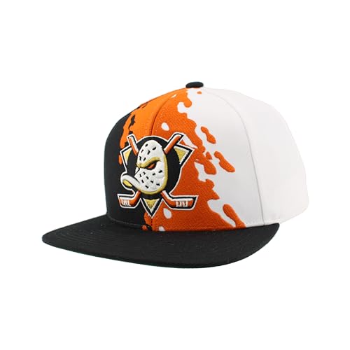Image of ZHATS NHL Unisex-Adult NHL Officially Licensed Adjustable Snapback Hat Flat Bill Z11 Retro Paintbrush