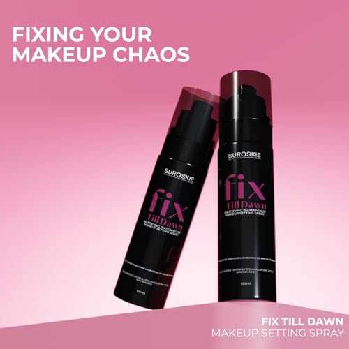 Image of Suroskie Fix Till Dawn Makeup Fixer 100Ml | Long Lasting Makeup Setting Spray With Matte Finish | Niacinamide & Hyaluronic | Lasts Up To 15Hrs | Non Sticky, Quick Drying & Waterproof | All Skin Types