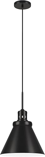 Miniatura 1 de Henn&Hart Colgante de 12 pulgadas de ancho con pantalla de metal en bronce ennegrecido, para el hogar, sala de estar, dormitorio, sala de