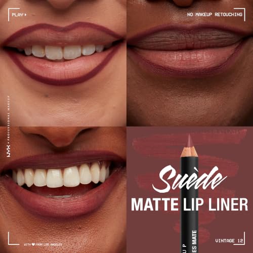 Image of NYX PROFESSIONAL MAKEUP Suede Matte Lip Liner, Velvety-Smooth, Long-Lasting Formula For A Defined Lip Makeup Look - Vintage (Red)