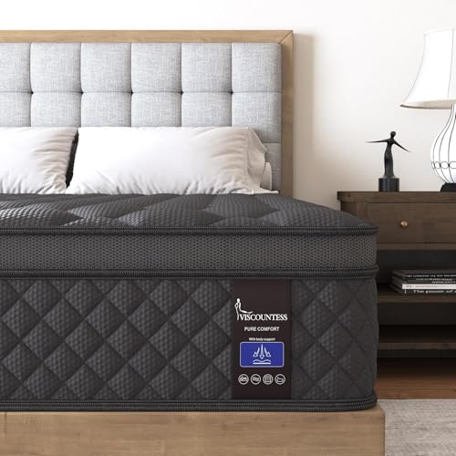 VISCOUNTESS Queen 12" Hybrid Mattress, Euro Top, Medium Firm