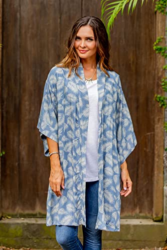 Novica Rayon Robe, Windy Beach In Cadet Blue' #TOP1