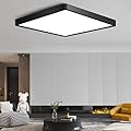 12Inch 24W Square LED Ceiling Light Fixtures Flush Mount, 5000K Daylight White LED Ceiling Lamp, Surface Mount Modern Ceiling Lights, Black Slim Flat Panel Lighting for Bedroom, Kitchen, Bathroom Etc