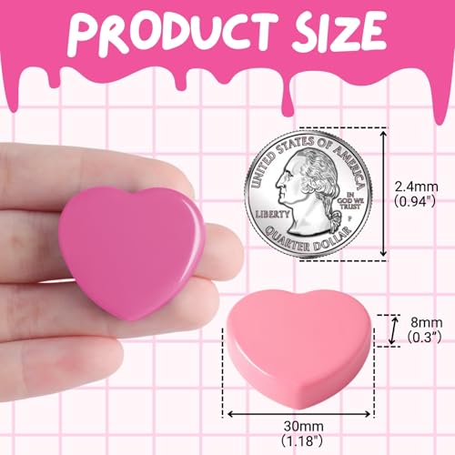 Imanes decorativos pequeños en forma de corazón, pack de 30 miniatura 4