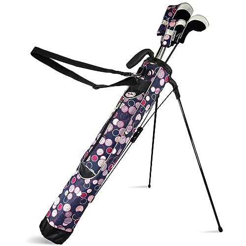 Taboo Fashion Sunday Golf Bags for Women - Lightweight Golf Range Bag with Self Flexing Stand and Shoulder Strap for Driving Range, Par 3 or Executive Course (Poppin' Bottles)