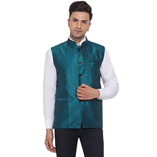 Image of Veera Paridhaan Men's Jacquard Printed Nehru Jacket