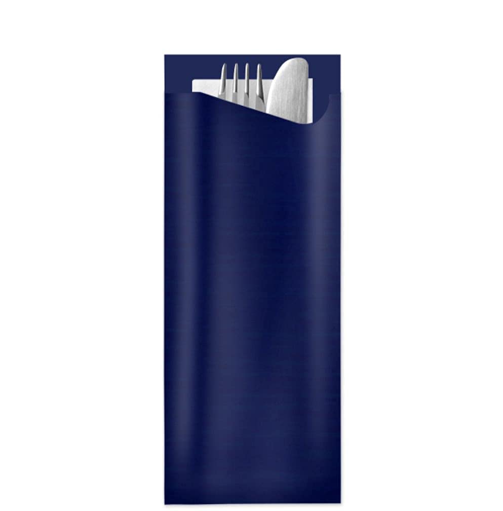 Pochette à couverts ELAG - Pochetta FIT Navyblue 400 pièces par boîte- 85 x 190 mm – serviette inclus P-FIT214-5