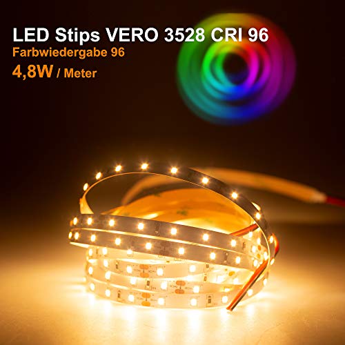 LED Streifen VERO Mextronic LED Streifen LED Band LED Strip VERO Warmweiß (2700K) CRI 96 24W 5 Meter 24V IP20