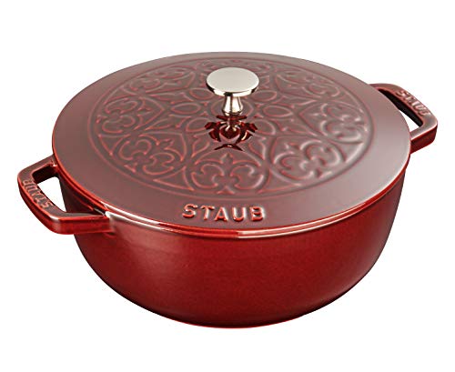 Staub Cast Iron 3.75-qt Essential French Oven with Lilly Lid - Grenadine