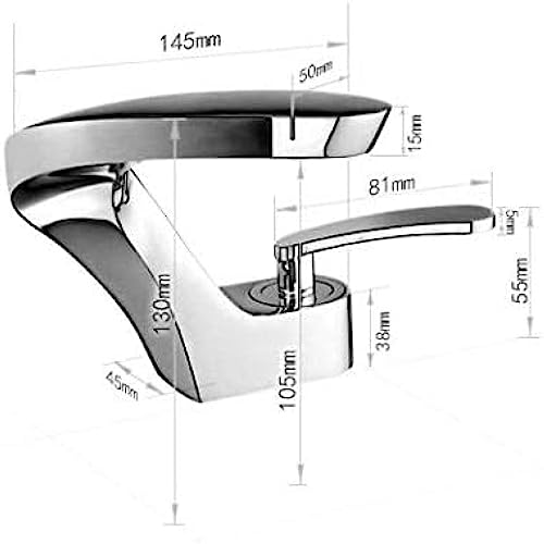 Robinet de salle de bains chromé pour lavabo et vasque de vanité design moderne - 3