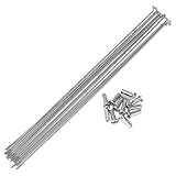 A ABSOPRO 12 Set 14G Bicycle Spokes 269mm Bike Wheel Spokes 304 Stainless Steel Silver Tone