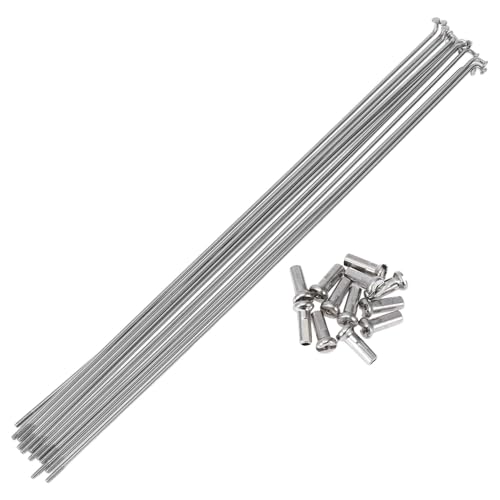 A ABSOPRO 12 Set 14G Bicycle Spokes 269mm Bike Wheel Spokes 304 Stainless Steel Silver Tone