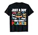 Funny Just A Boy Who Loves Planes Airplane Aircraft Loves T-Shirt