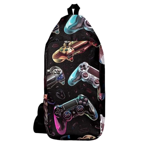 Sacoche bandoulière homme femme motif manette jeu vidéo 36.5cm