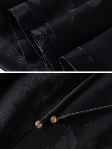 HangErFeng Women Silk Jacquard Black Skirt 1014