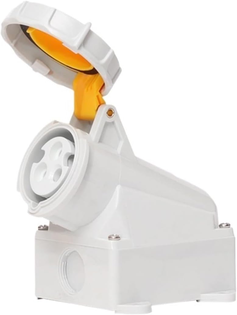 4h Industrial Plug and Socket 110V-130V Three-core 32A Waterproof Aviation Plug Male and Female Docking Connector IP67(Surface Mounted Socket)