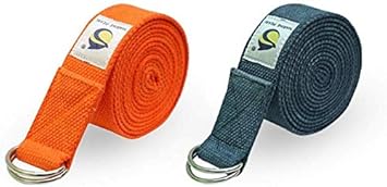 Marine Pearl 8ft Set of 2 Heavy Duty Yoga Strap - Many Stylish Colors, Best for Daily Stretchng, Yoga Pilates, Physical Therapy, Fitness(Yellow)