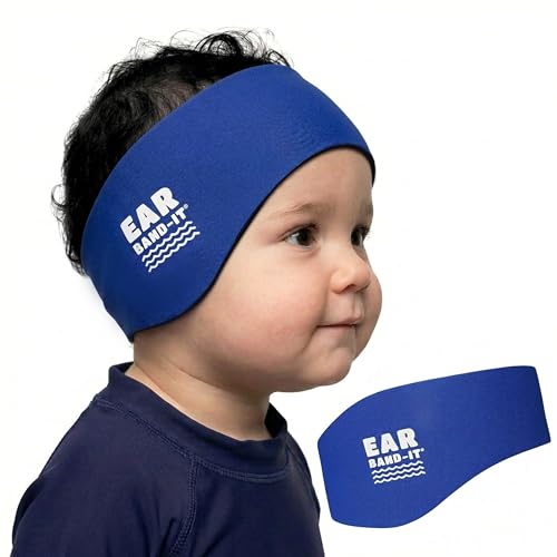 Earvolution Ear Band-It Original Swimming Headband for Kids/Adults - Invented by Ear, Nose, and Throat Doctor- Durable Neoprene Maximizes Protection - Putty Buddies Sold Separately - Blue - Medium