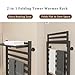 KAYOJU 8-Bar Towel Warmer with with Top Warmer Shelf, Electric Towel Rack Set with Fast Heating, Auto Shut-Off Timer, Matte Black Finish, Hardwired or Plug-in, Hot Towels in Bathroom