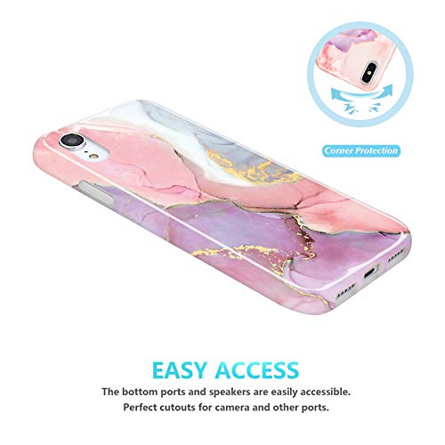 Jiaxiufen Iphone Xr Case Gold Sparkle Glitter Marble Slim Shockproof Flexible Bumper Tpu Soft Case Rubber Silicone Cover Phone Case For Iphone Xr - Pink Purple #TOP3