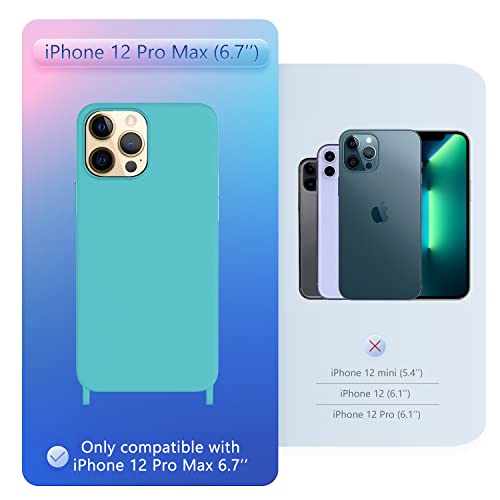 Image of Compatible with iPhone 12 Pro Max Case with Lanyard Crossbody iPhone Case with Strap Adjustable Shockproof Drop Protection Silicone Phone Cover for iPhone 12 Pro Max 6.7''