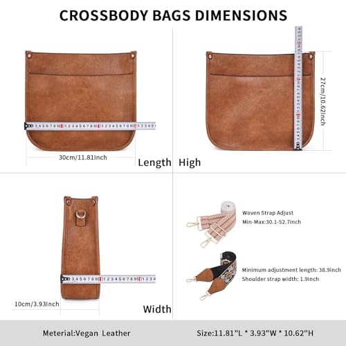 Image of Crossbody Bag Women Vegan Leather Hobo Handbag Trendy Crossbody Shoulder Bag Purses For Women with 2 Adjustable Strap