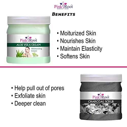 Image of Pink Root Aloe Vera Cream 500gm with Charcoal Scrub 500gm